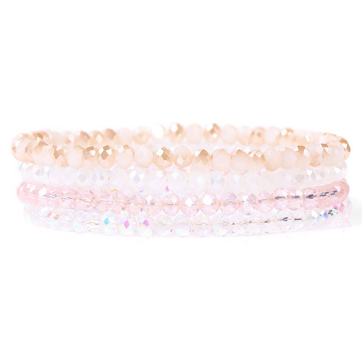 CWAJE4230_ARTIFICIAL CRYSTAL ELASTIC BRACELET SET OF FOUR