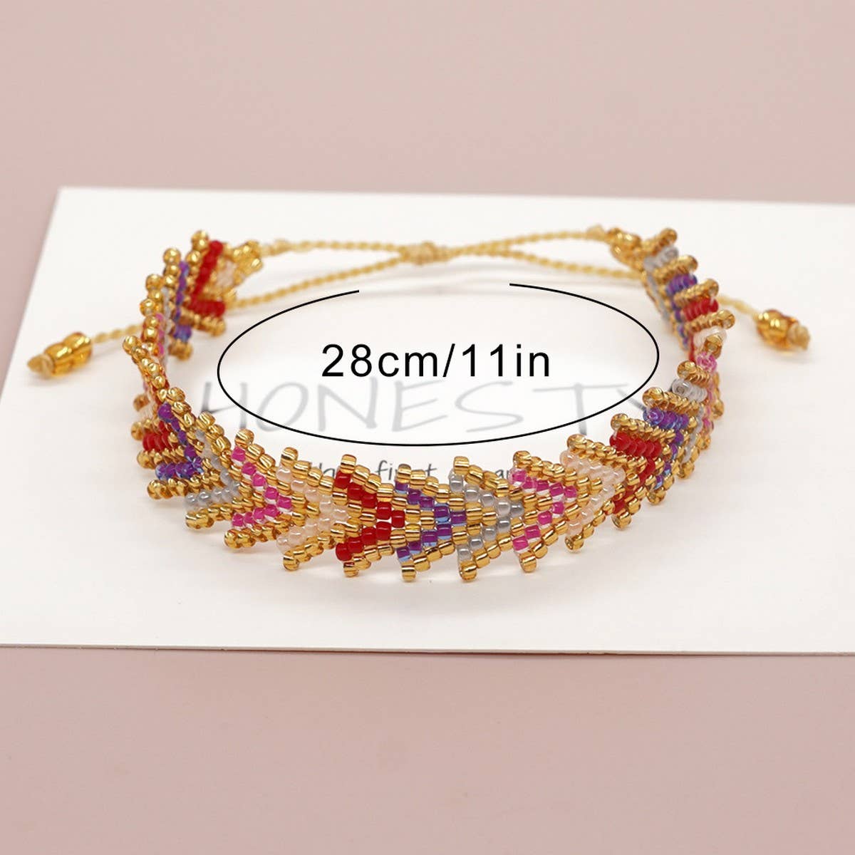 RICE BEAD HAND-WOVEN RAINBOW FLOWER BRACELET