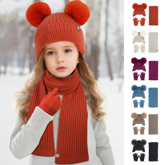 CHILDREN'S HAT, SCARF AND GLOVES THREE-PIECE SET