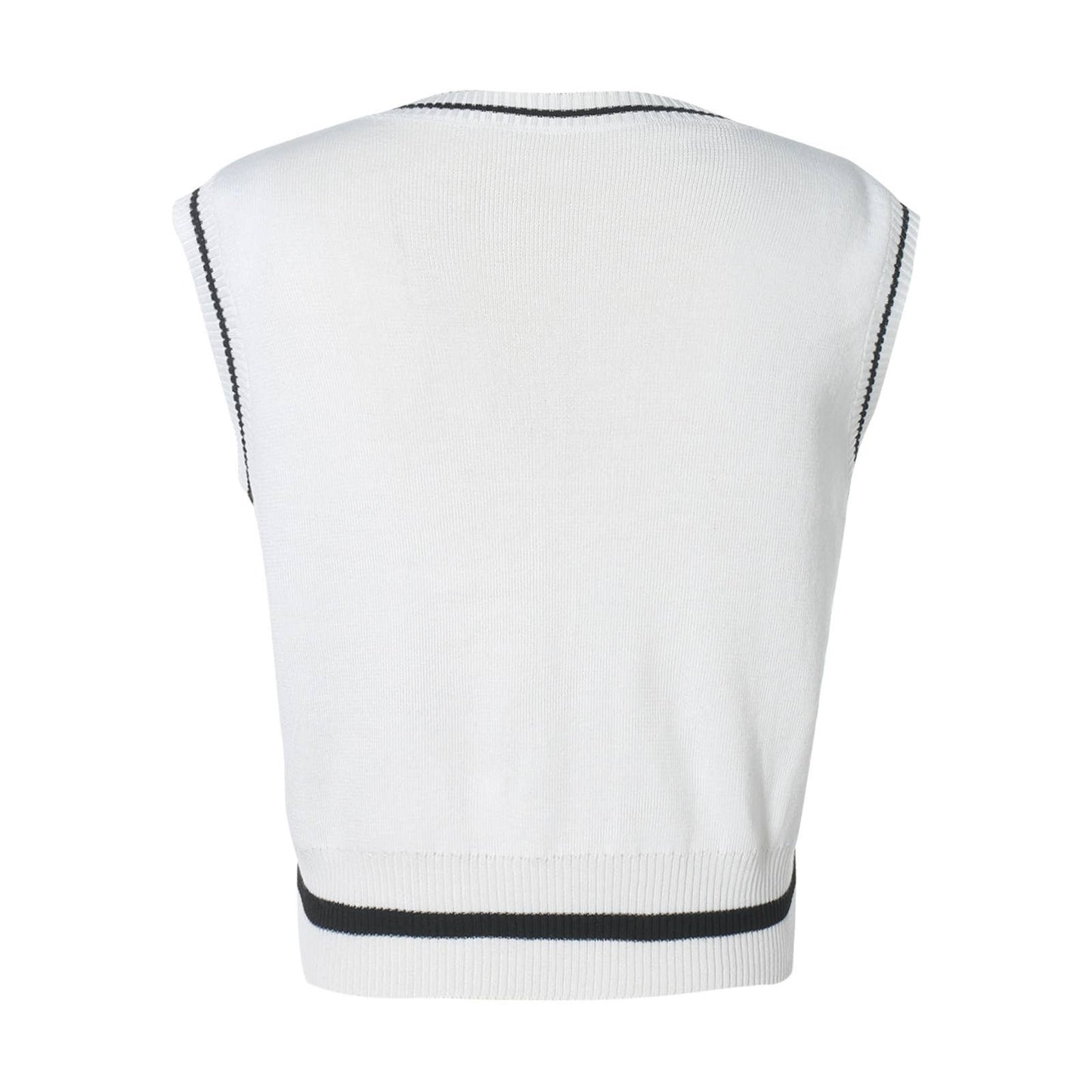 WORN WITH KNITTED HALLOWEEN V-NECK PULLOVER VEST