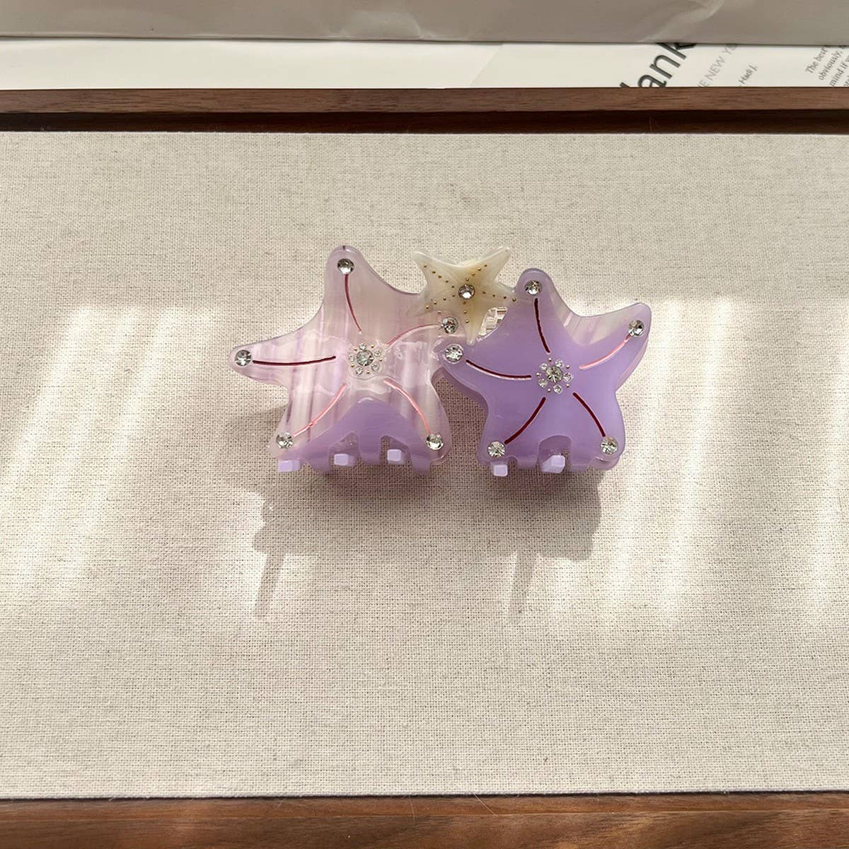 3D Starfish Acetate Hair Claw, Thick Hair Bun Clip_CWAHA5970