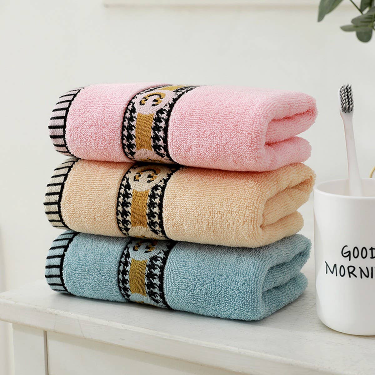 PURE COTTON FACE WASH SOFT PLAIN JACQUARD TOWEL_CWMM2319