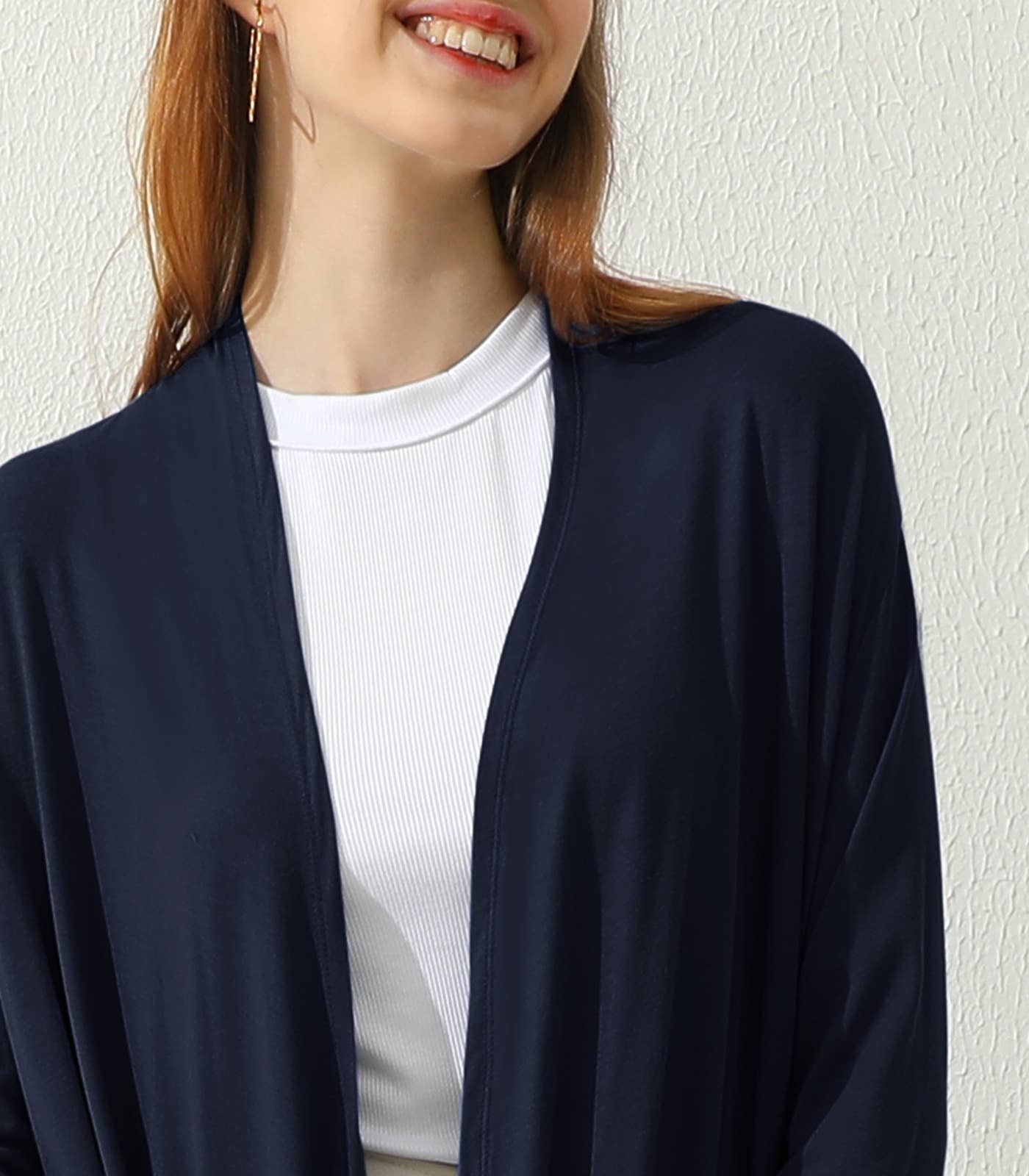 AWTL074_Long Sleeve Casual Open Front Long Cardigan