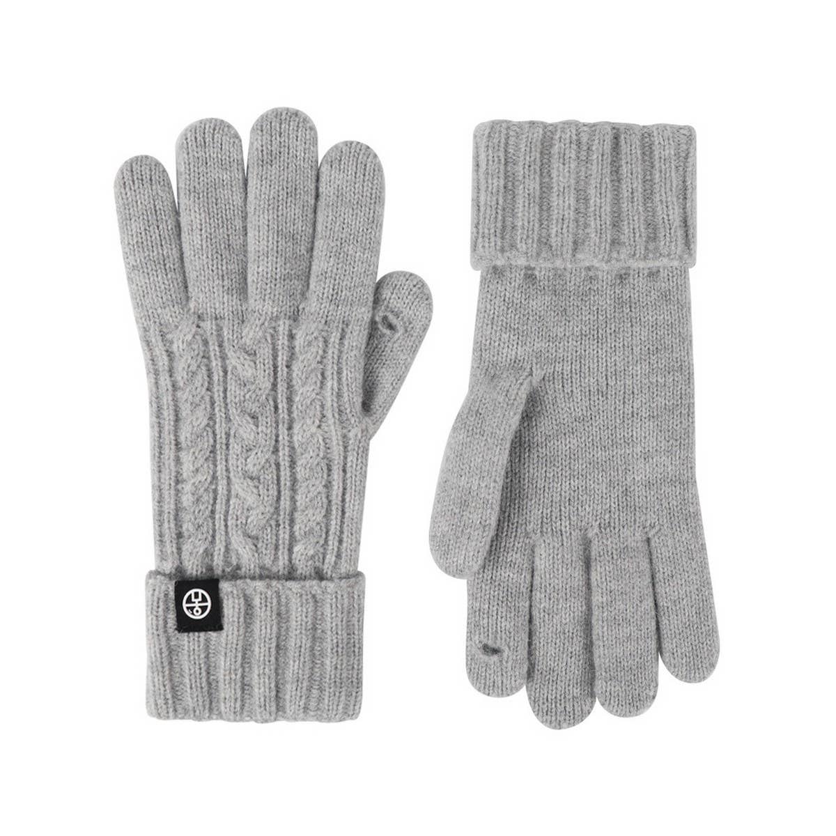 CONTRAST COLOR WOOL KNITTED JACQUARD WARM GLOVES