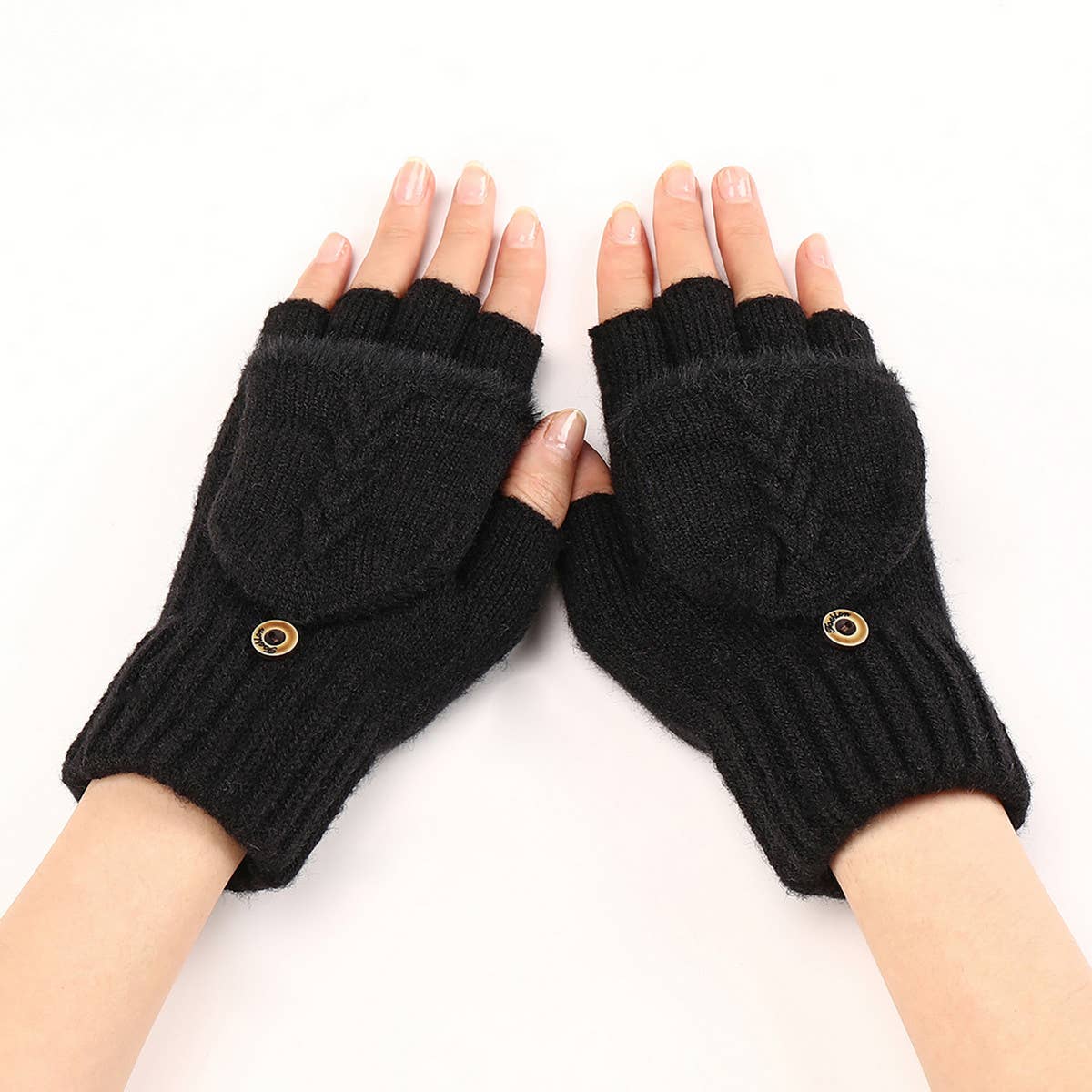 FLAP RAW EDGE AUTUMN SHORT GLOVES_CWAG0099