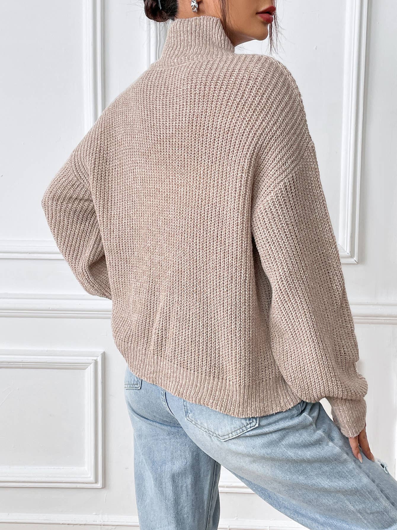 TURTLENECK PULLOVER WITH FLORAL FALL/WINTER BASE