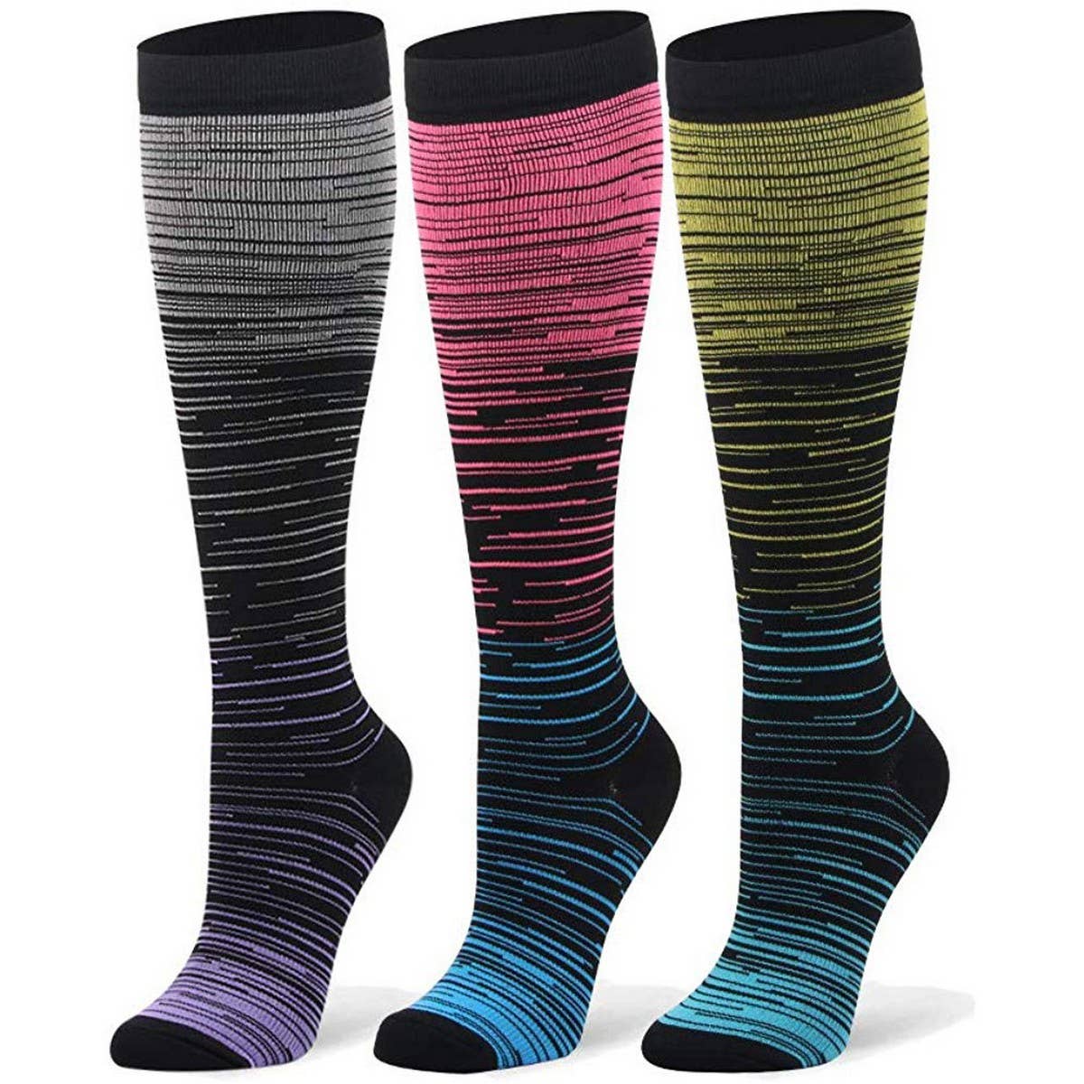 NEW GRADIENT MIXED COLOR COMPRESSION SOCKS