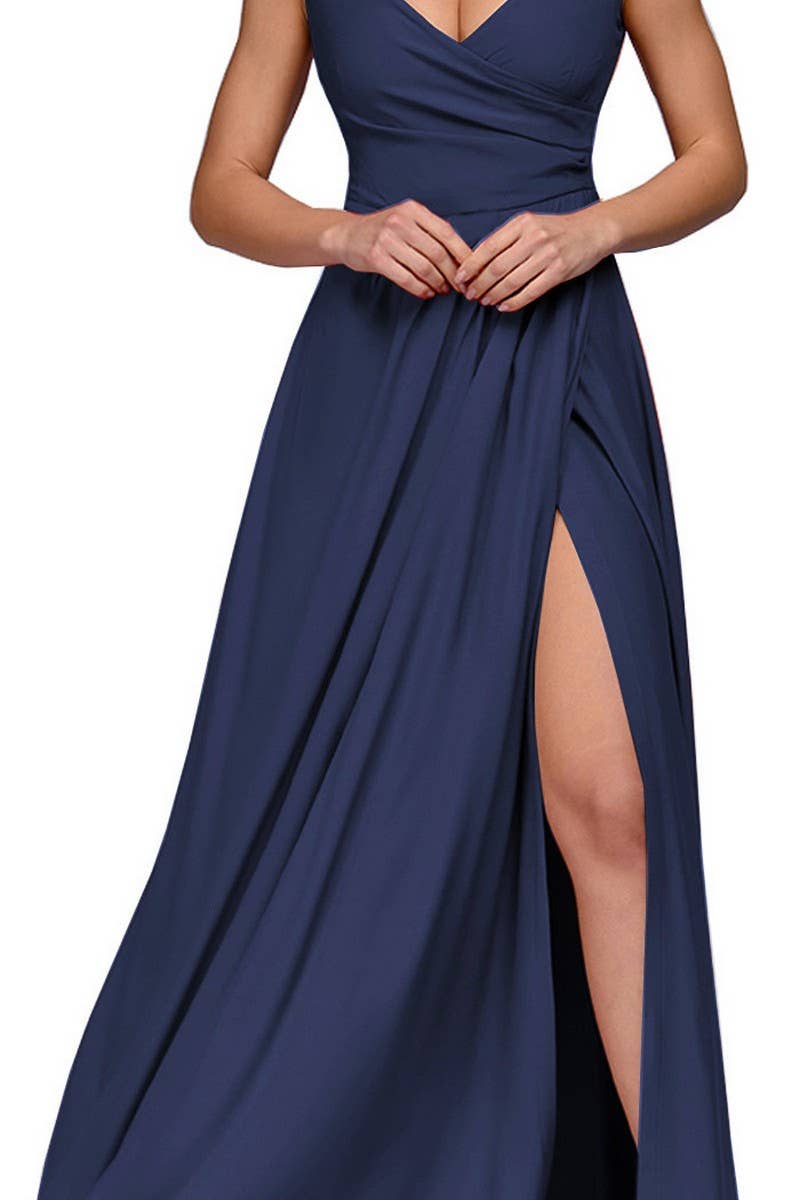CWDMD5879_SLEEVELESS SOLID COLOR WAIST MAXI GOWN DRESS