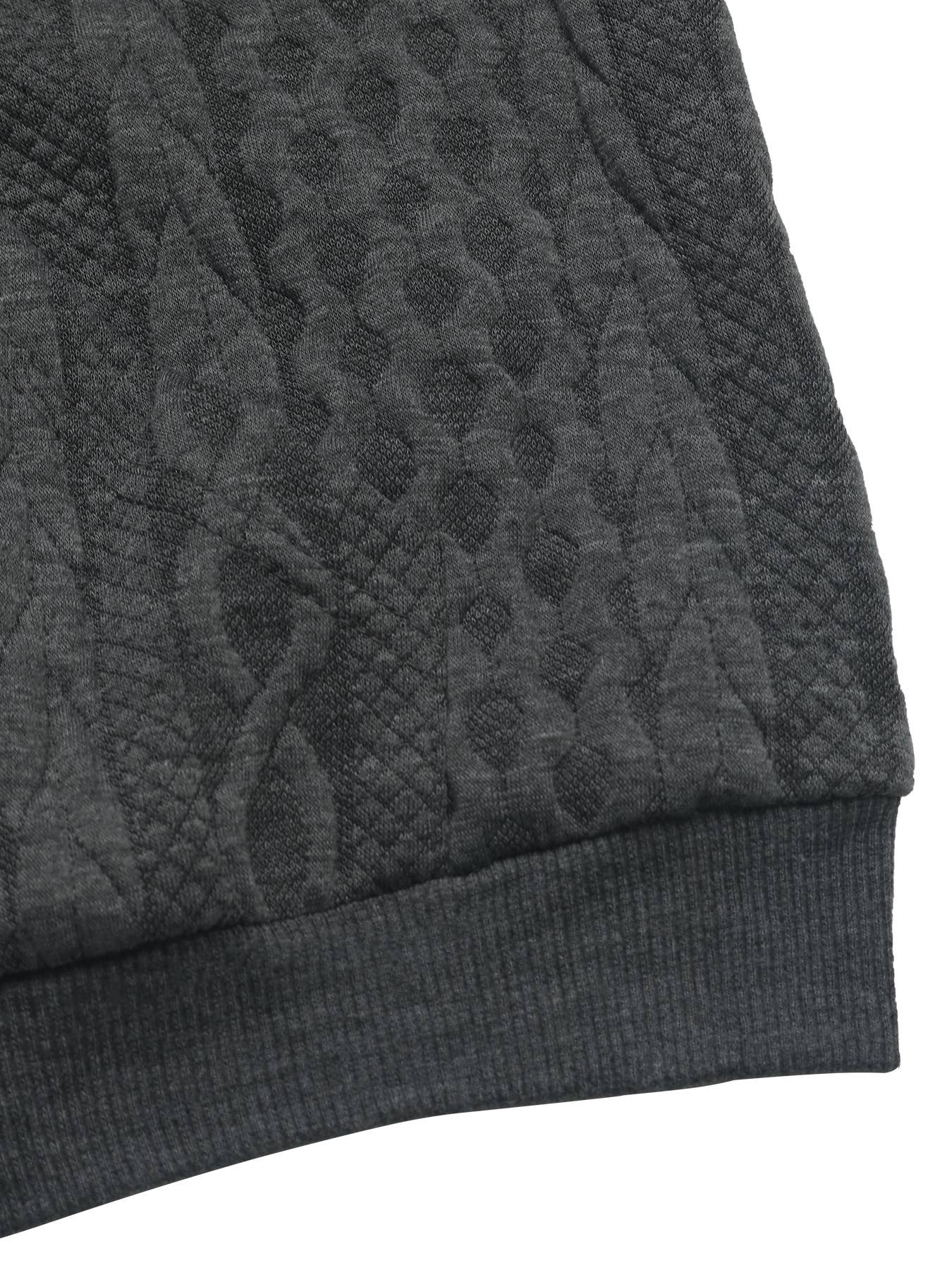 TEXTURED LONG SLEEVE SOLID COLOR HOODIE