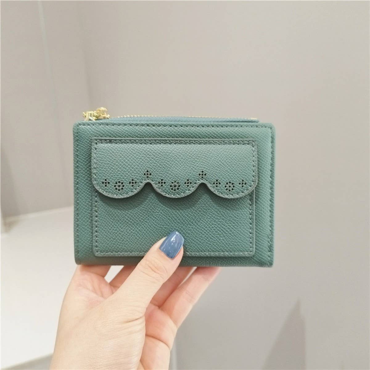 SIMPLE SOLID COLOR LACE HOLLOW WALLET_CWAB2564