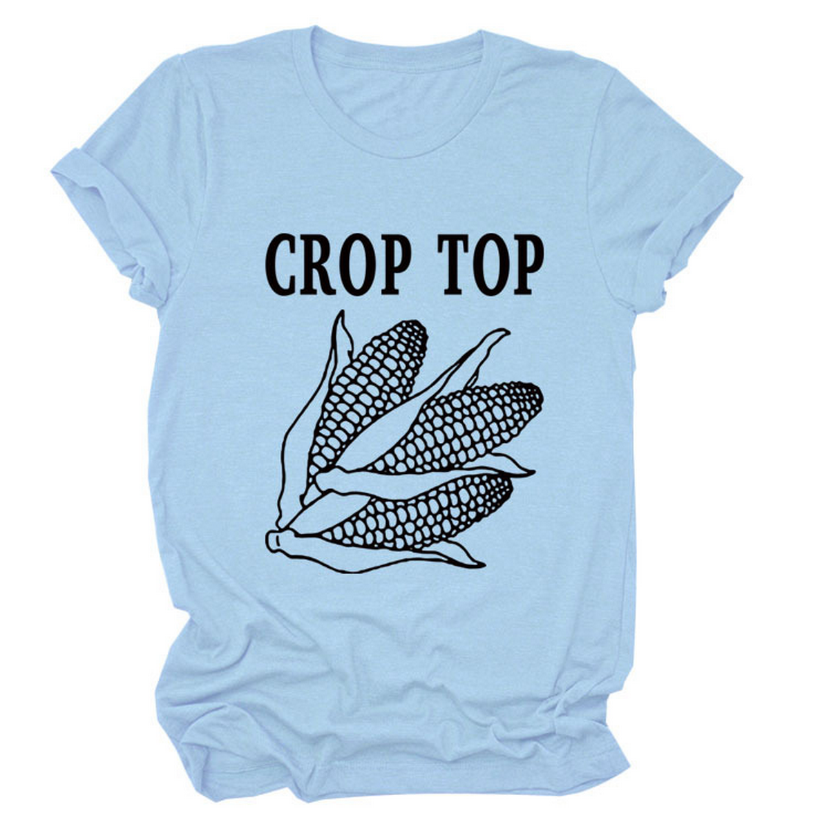 Corn Letter Print Tee ? Women¡¯s Casual T-Shirt