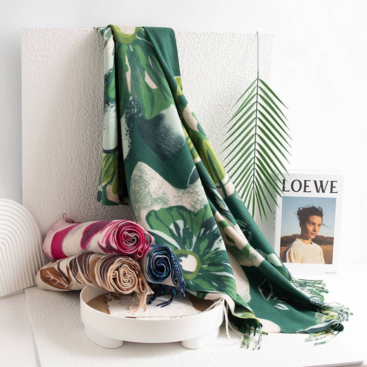 Soft Scarf - Elegant Print Tassel Wrap for Women_CWASC0918