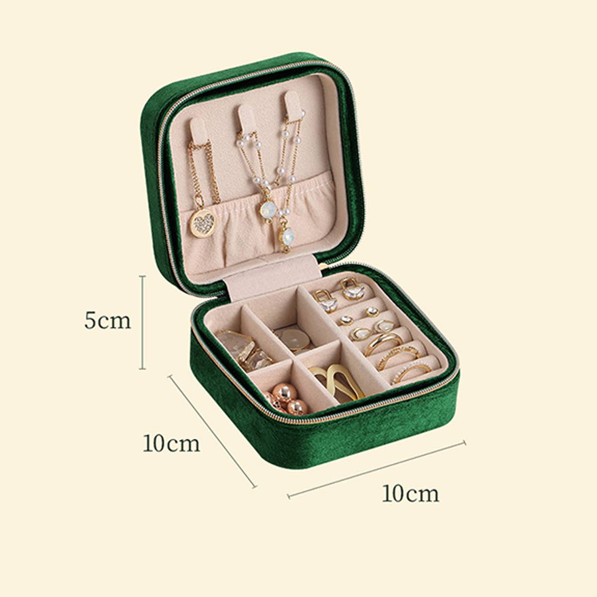 VELVET DOUBLE LAYER PORTABLE JEWELRY STORAGE BOX