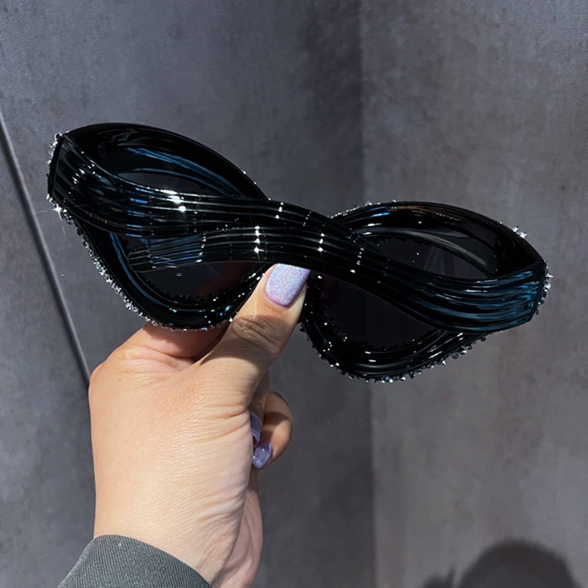 VINTAGE LARGE FRAME DIAMOND SUNGLASSES