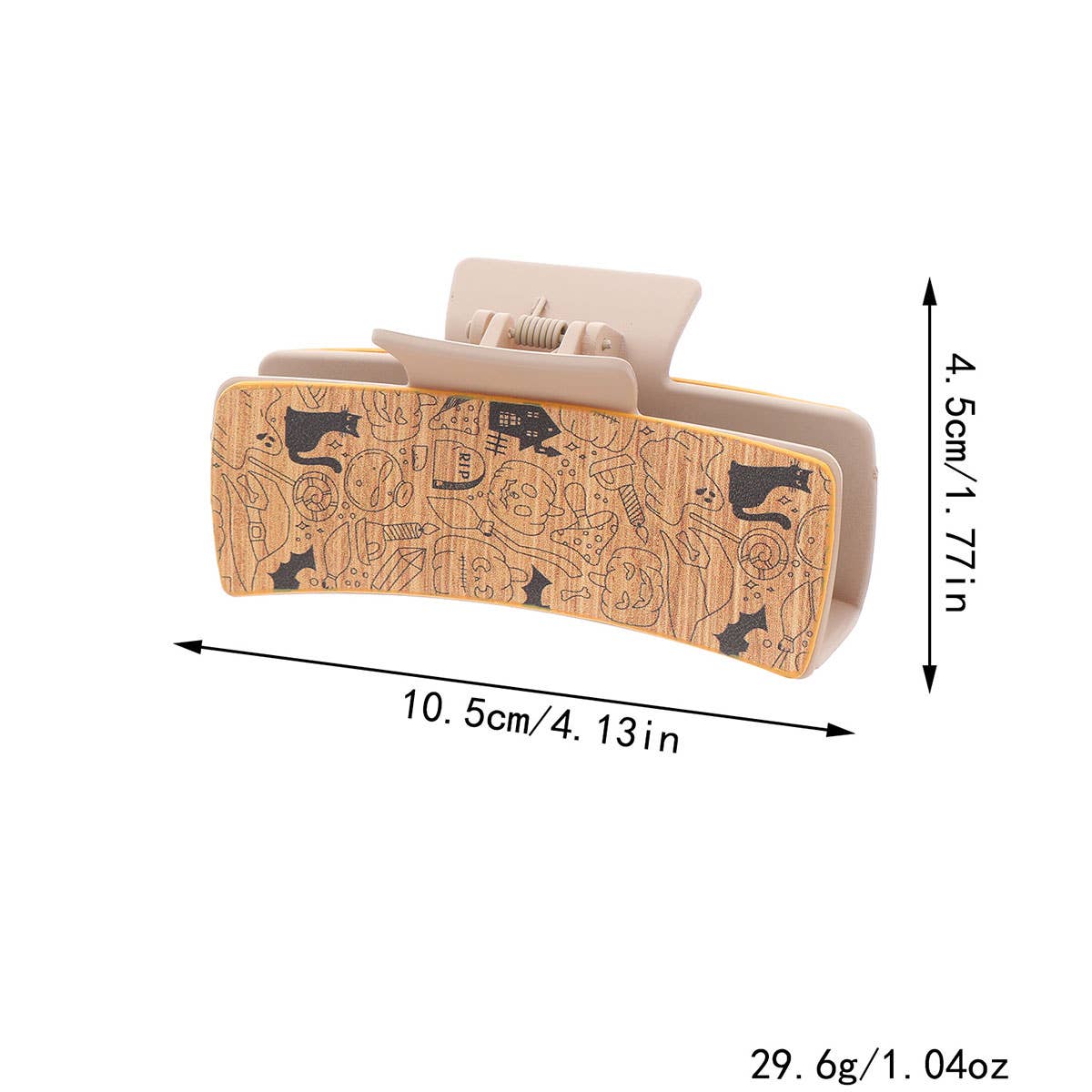 WITCH PRINT LEATHER WESTERN HAIR CLAW CLIPS