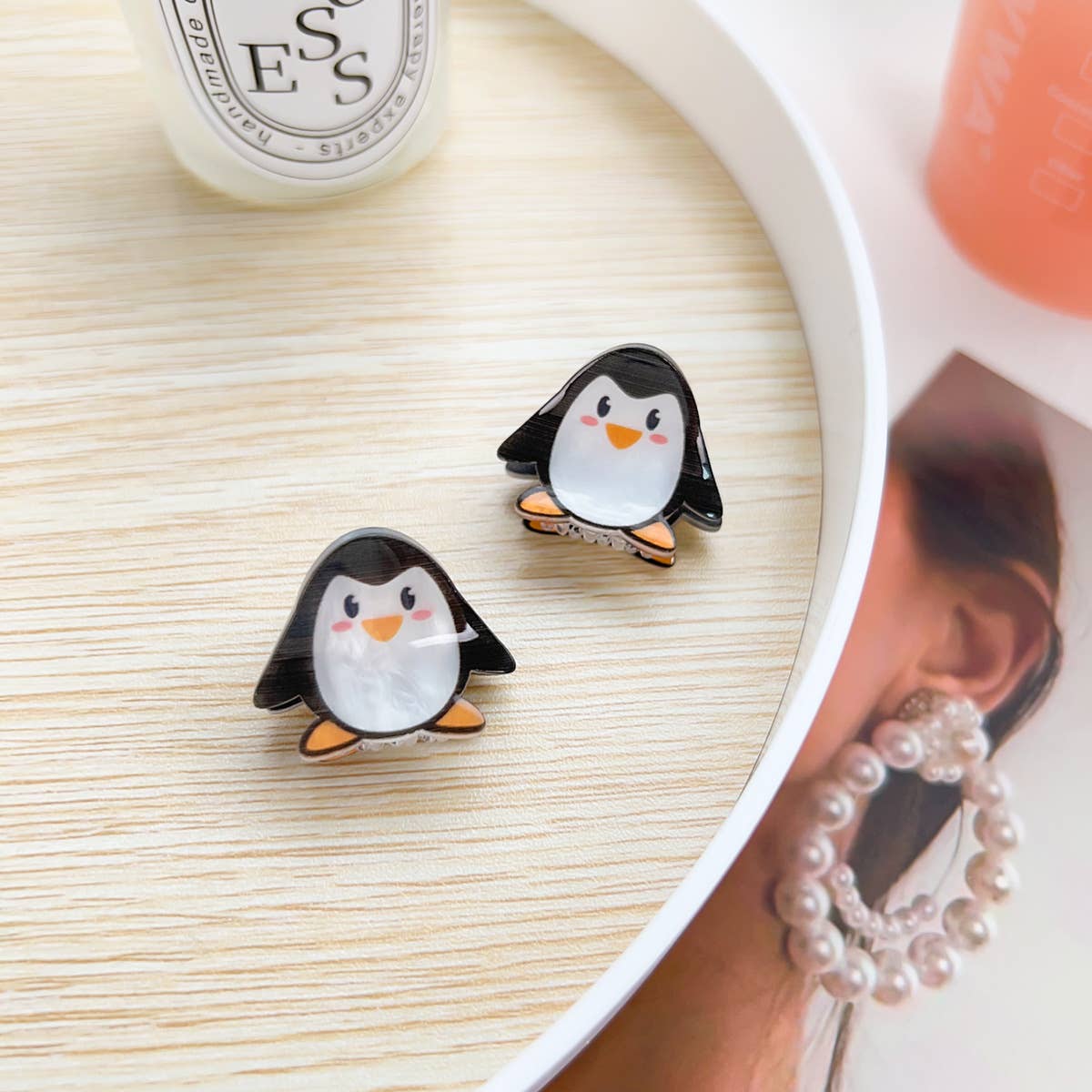 Q-version acrylic animal children's hair clips