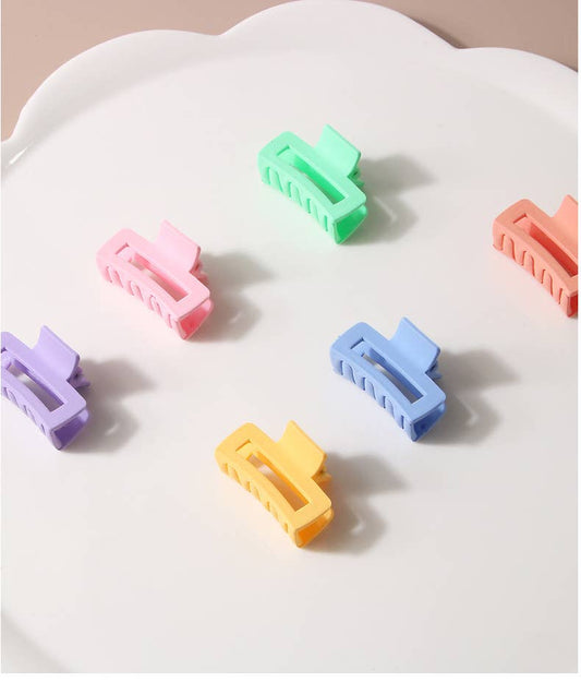 Candy Color Mini Rectangle Hair Claw - Cute Clip_CWAHA1041