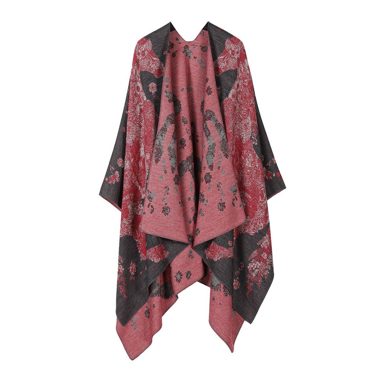 HORSE PATTERN SHAWL VERSATILE JACQUARD SLIT CAPE