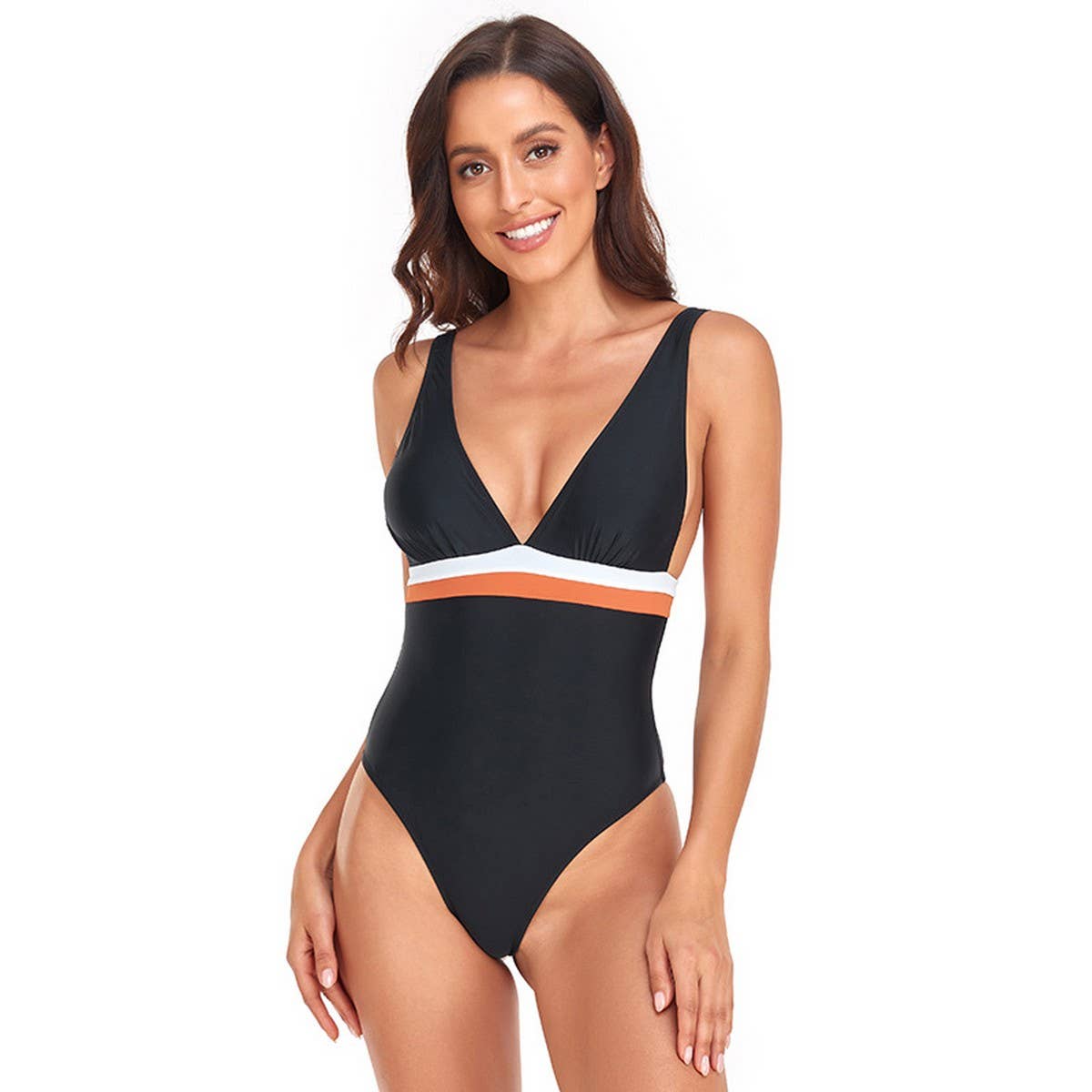 SEXY V-NECK ADJUSTABLE LACE-UP ONE-PIECE SWIMSUIT