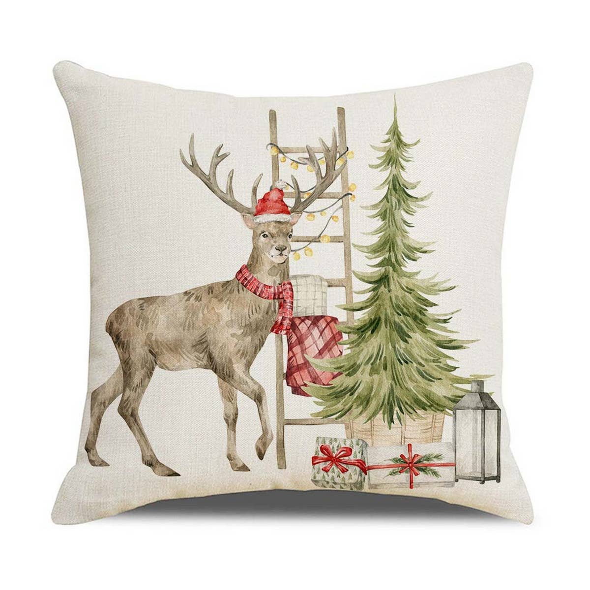 VINTAGE FARM ELK CHRISTMAS PILLOWCASE