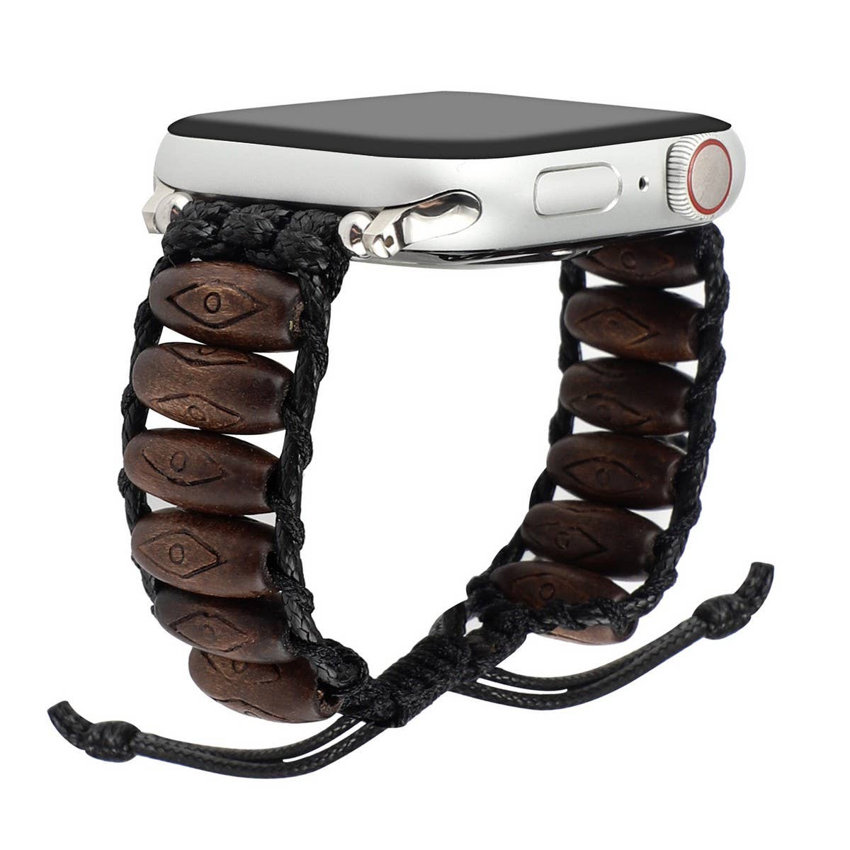 IWATCH9 WOODEN BEADS WAX ROPE STRAP Apple Watch9-1