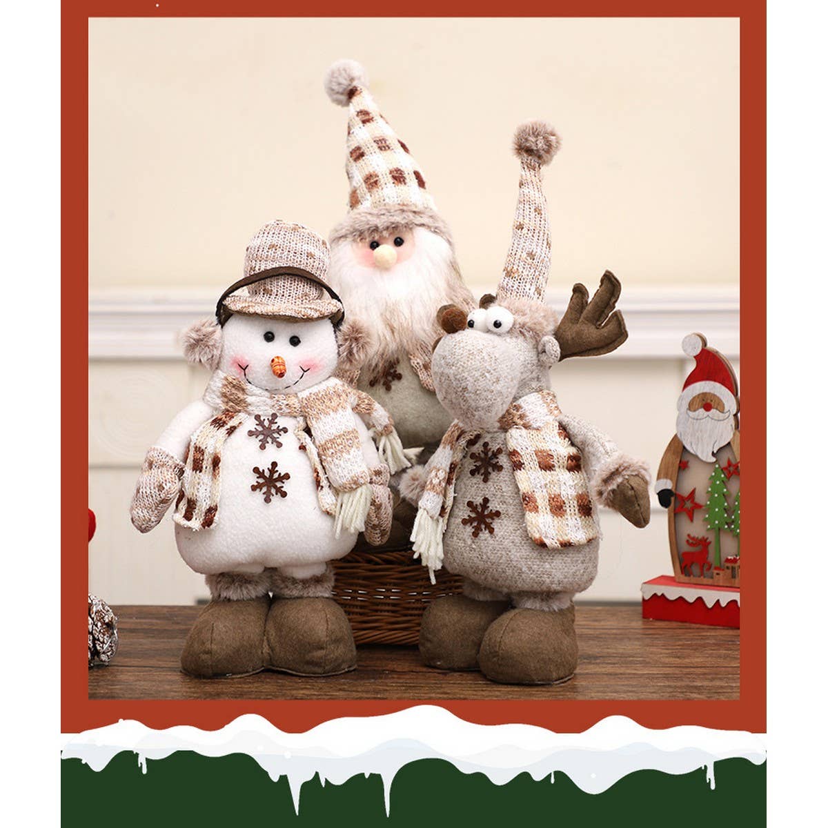 CWMM1739_Christmas Decorations Knitted Retractable Doll