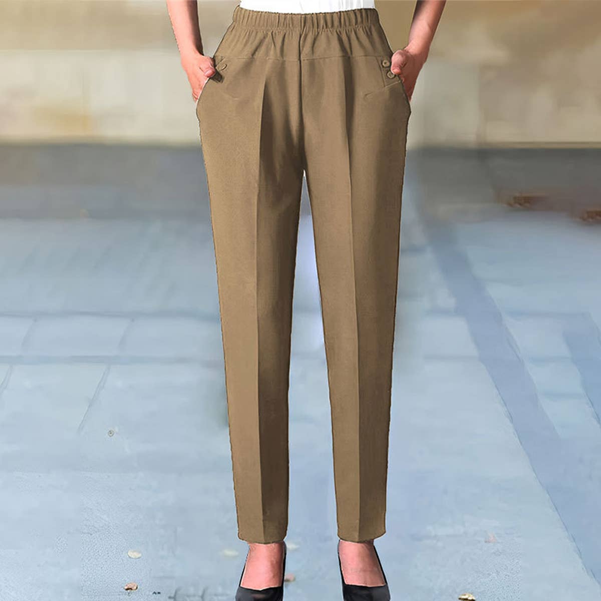 PROFESSIONAL THIN HIGH-WAISTED SLACKS