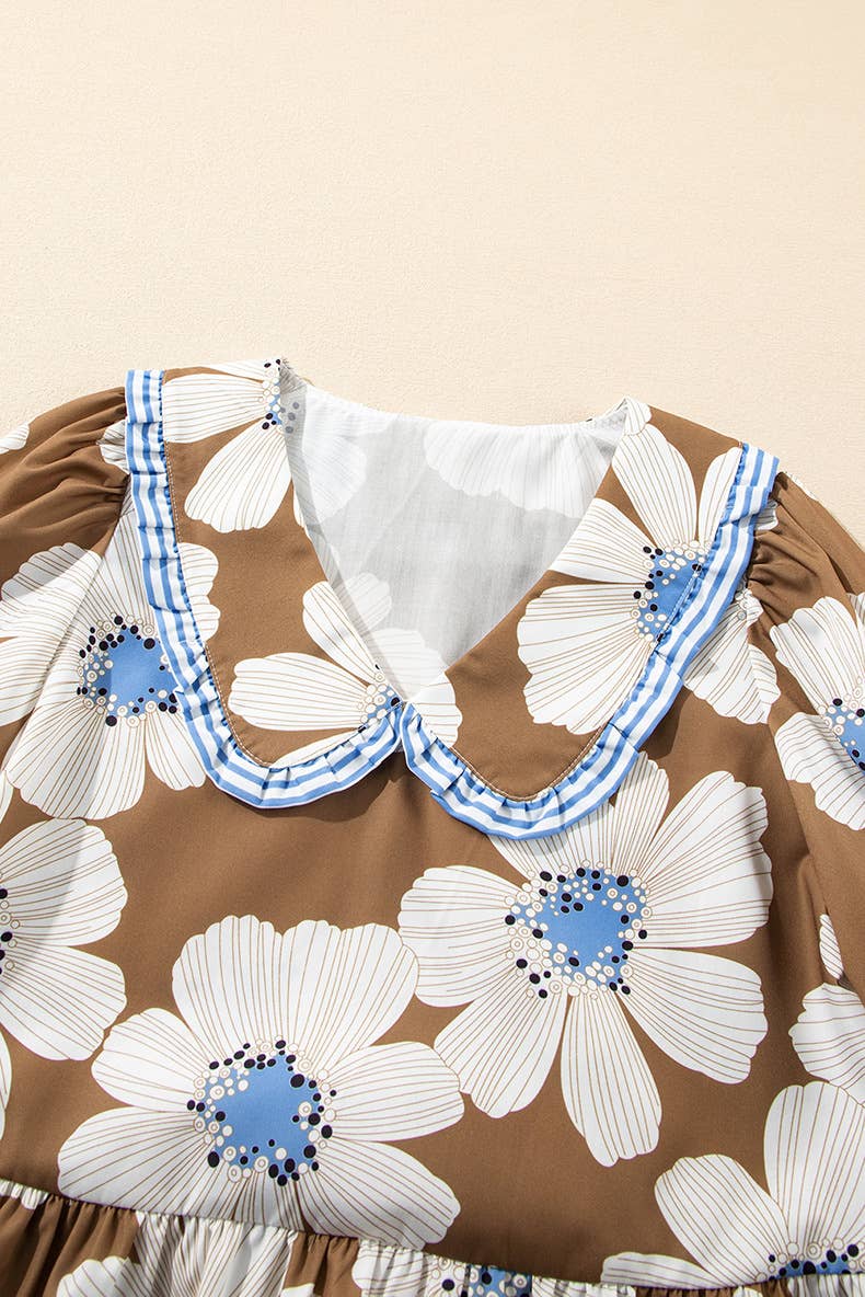 Fashion color matching striped strap print top