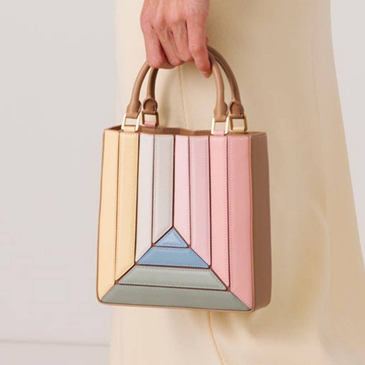 SPLICED RAINBOW SHOULDER BAG HANDBAG_CWAB1382