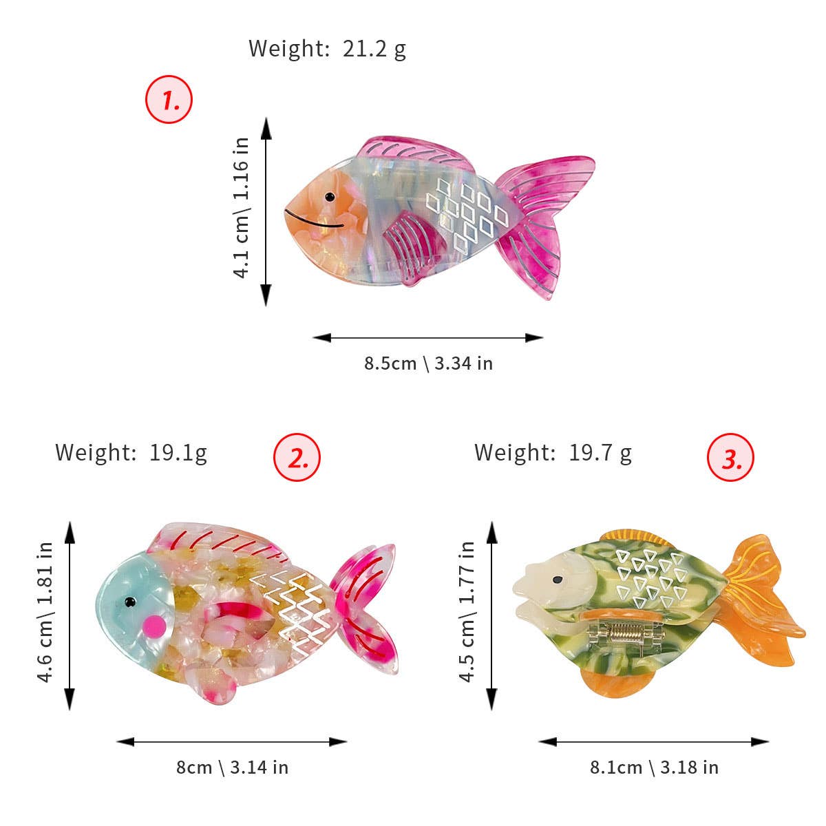 Goldfish Acetate Claw Clip Hair Accessory