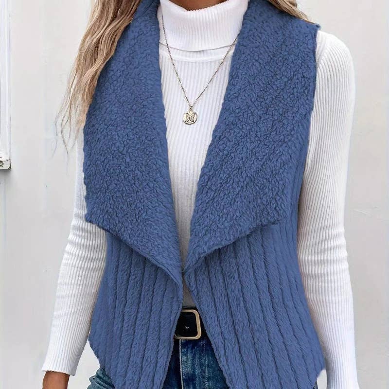 FASHION CASUAL SIMPLE SOLID COLOR SLEEVELESS VEST