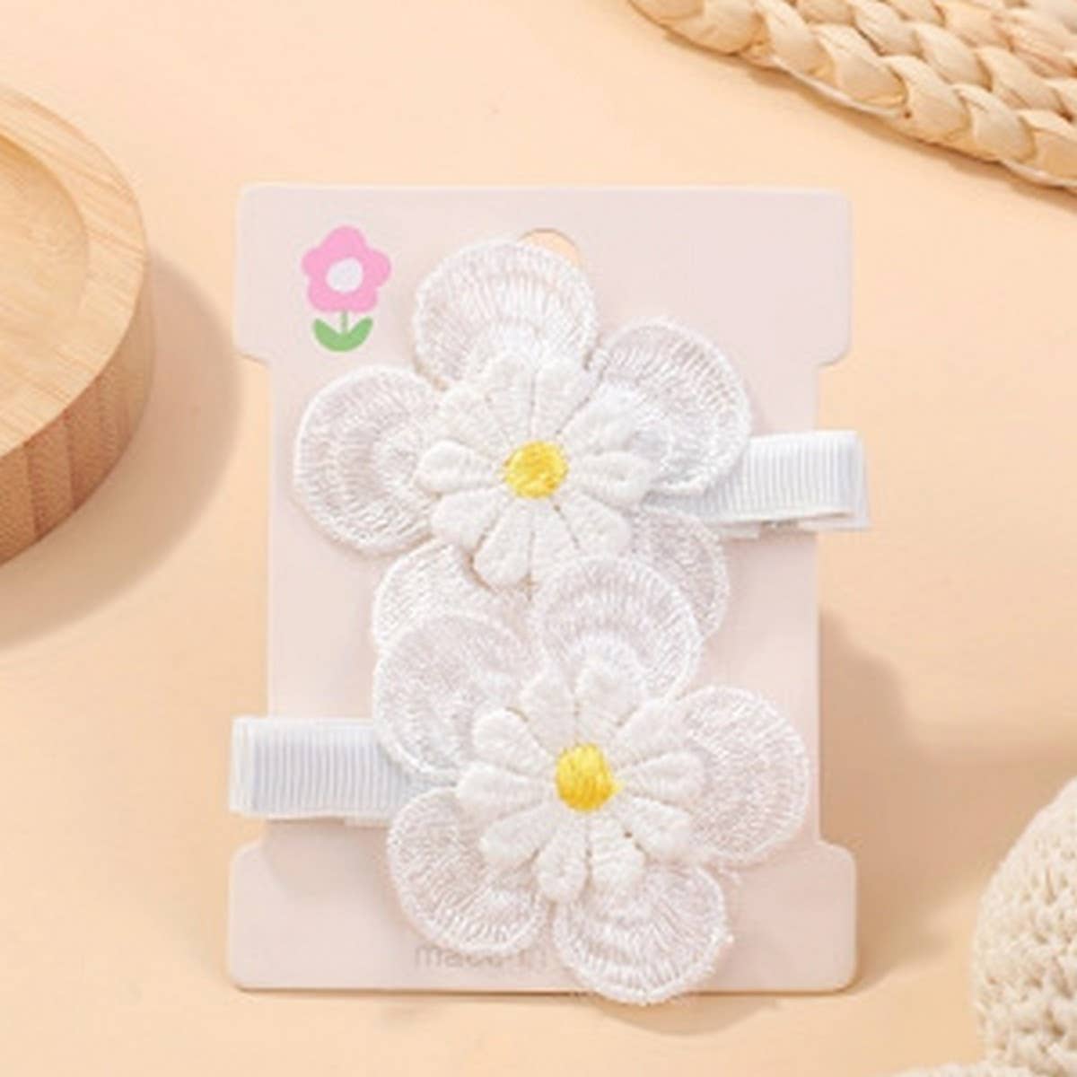 Fresh Daisy Hair Clip Set ? Handmade Fabric Clips