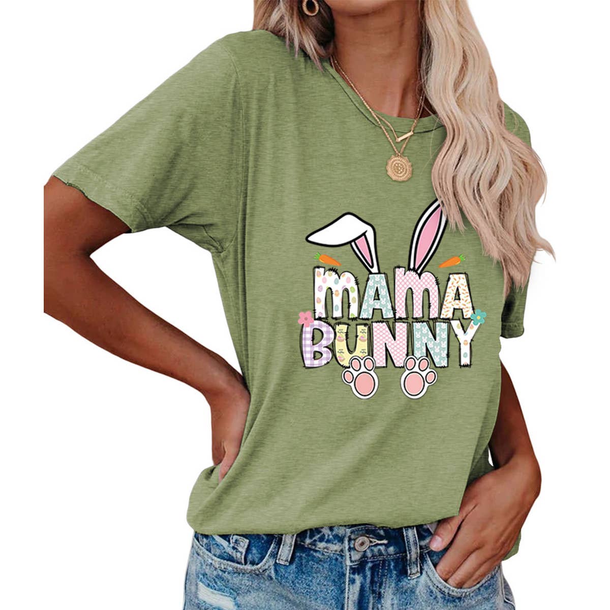 EASTER PULLOVER ROUND NECK FASHION PRINTED T SHIRT_CWTTS0855