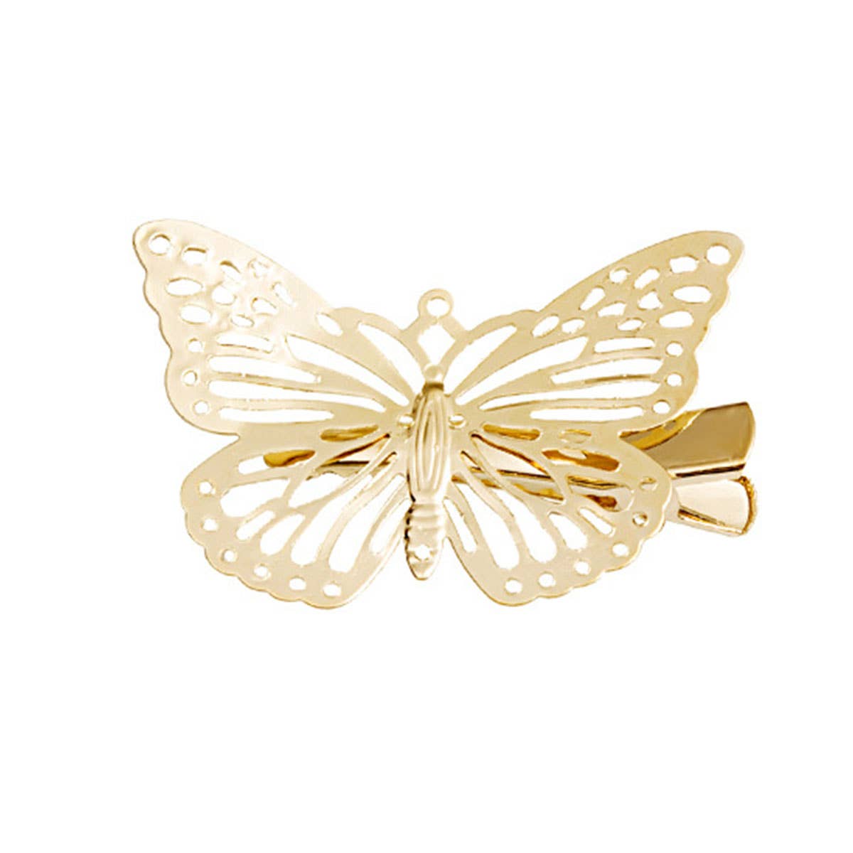 Metal solid-colored butterfly hair clips