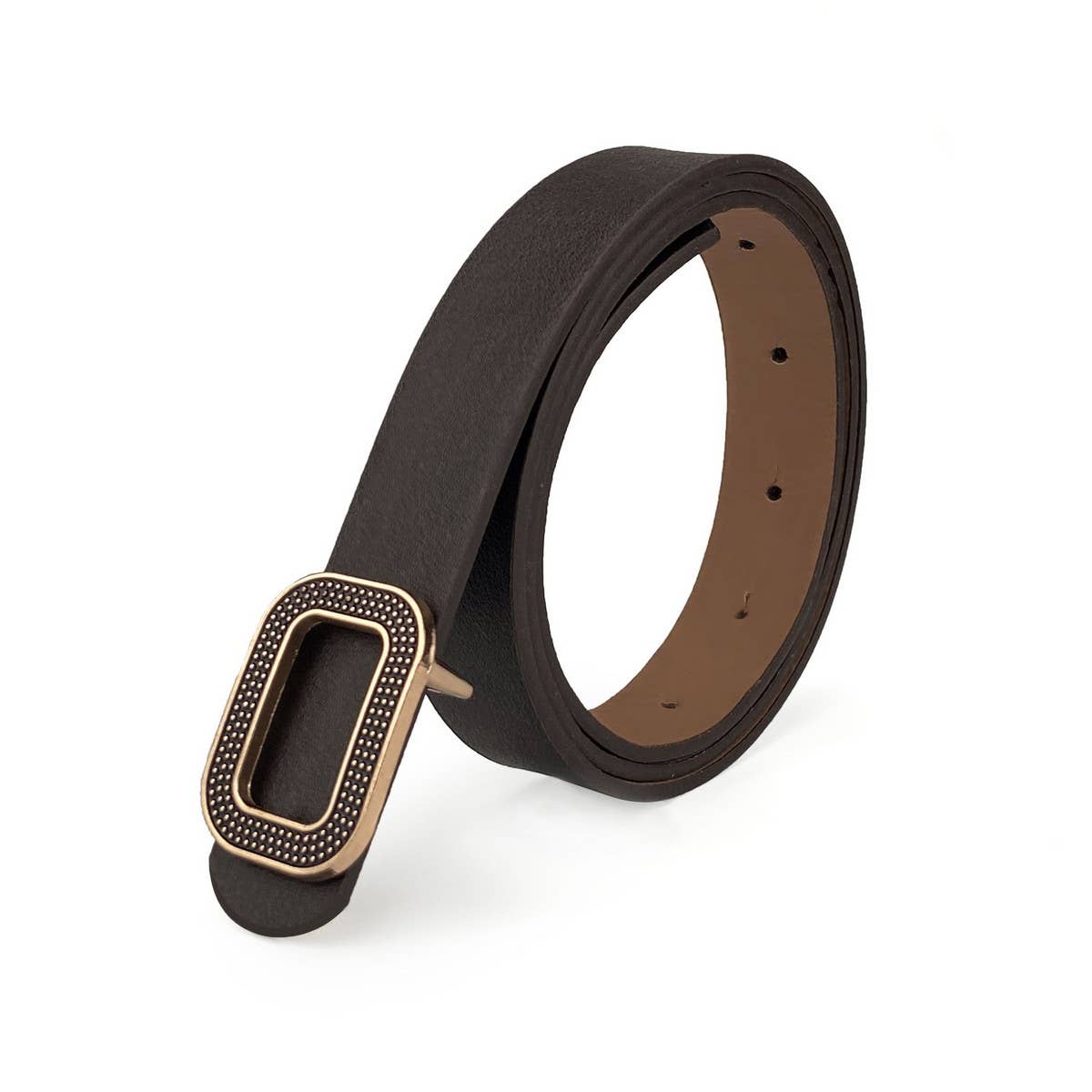 NEW LEATHER WOMEN'S BELT RECTANGULAR BUCKLE BELT_CWABE0701