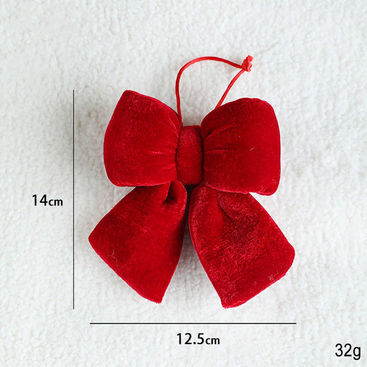 Big Red Velvet 3D Bow Xmas Window Decor_CWMM9673