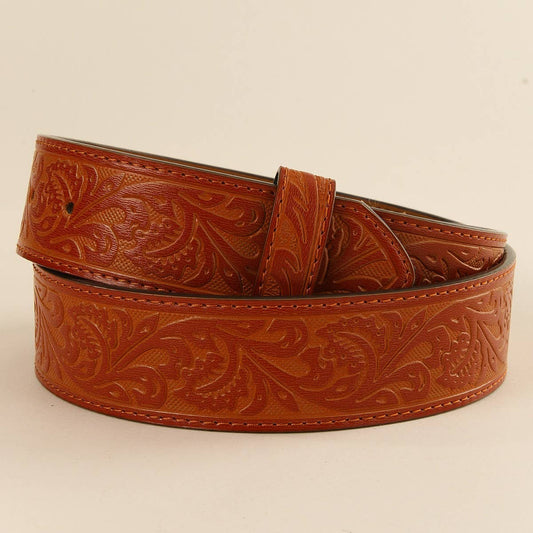 VINTAGE EMBOSSED DISTRESSED WESTERN BELT