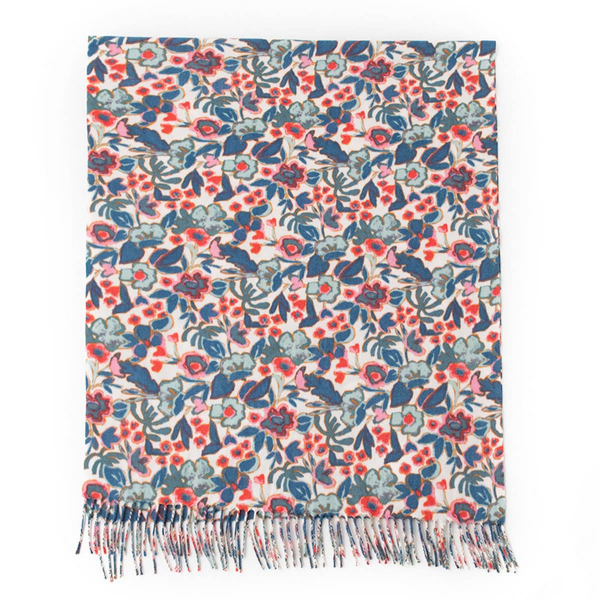 Soft Faux Cashmere Floral Scarf - Elegant Wrap_CWASC0917