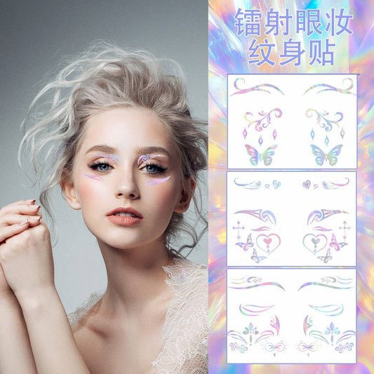 Holographic Eyeliner Tattoo Stickers for Raves