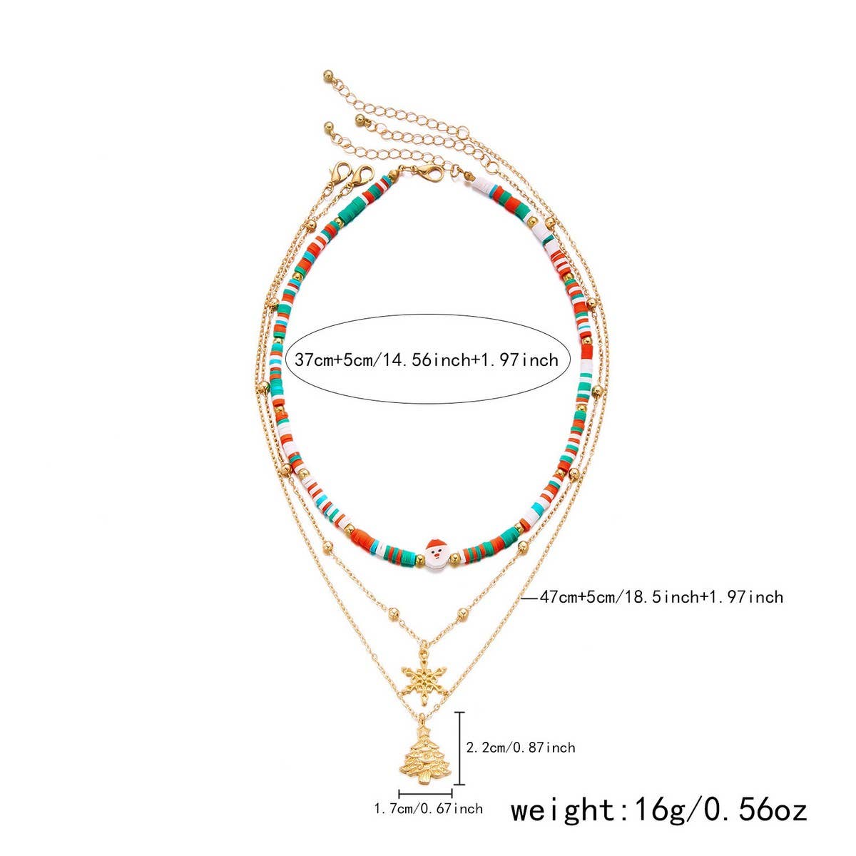CWAJE2517_CHRISTMAS BEADED MULTI-LAYER NECKLACE