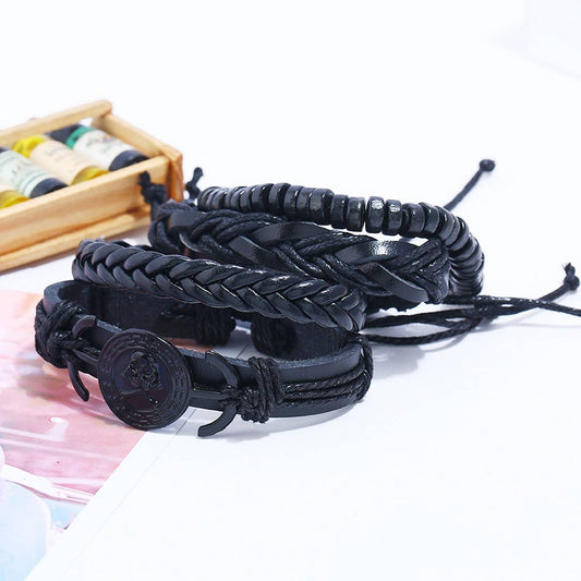 MEN'S PUNK SIMPLE RETRO SET BRACELET