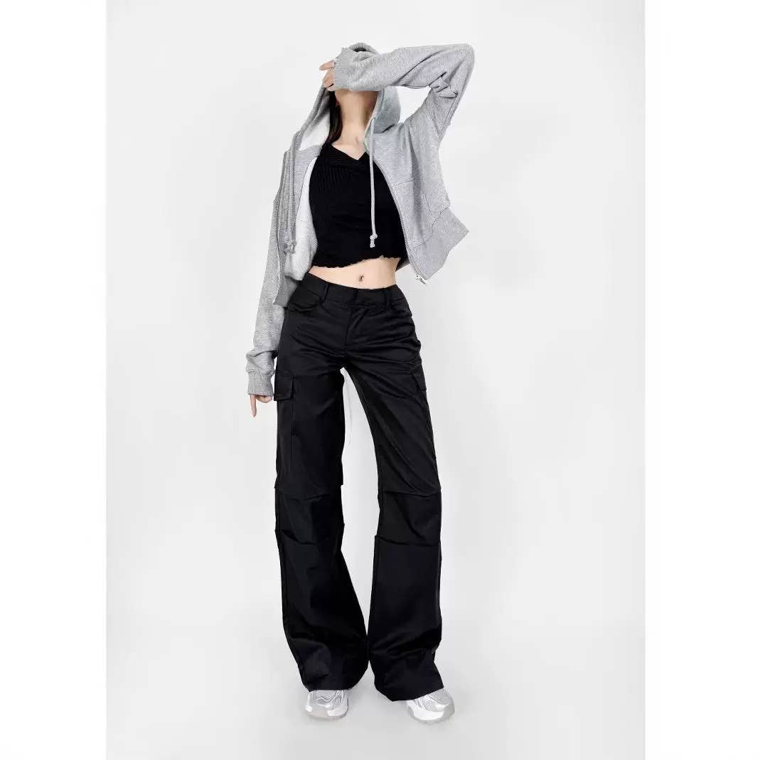 Slimming Retro straight-leg casual pants