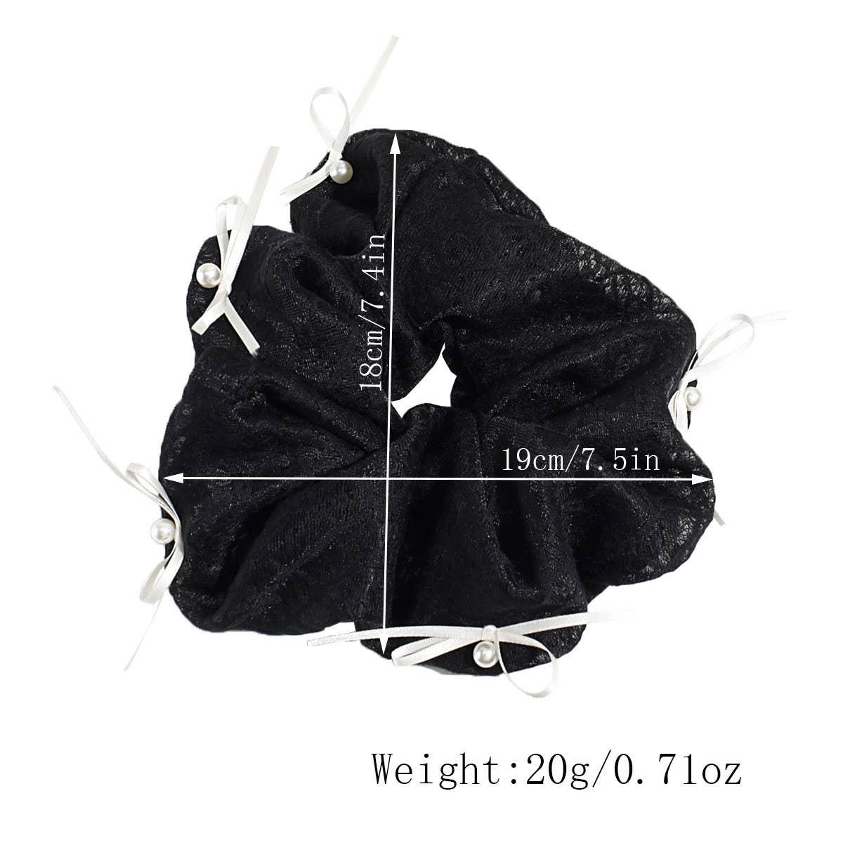 SIMPLE PEARL BOW FABRIC HAIR ROPE_CWAHA2207