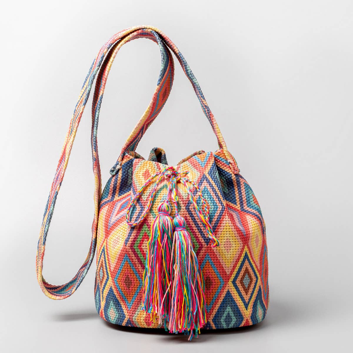 BOHEMIAN PRINT BUCKET BAG SHOULDER BAG_CWAB1995