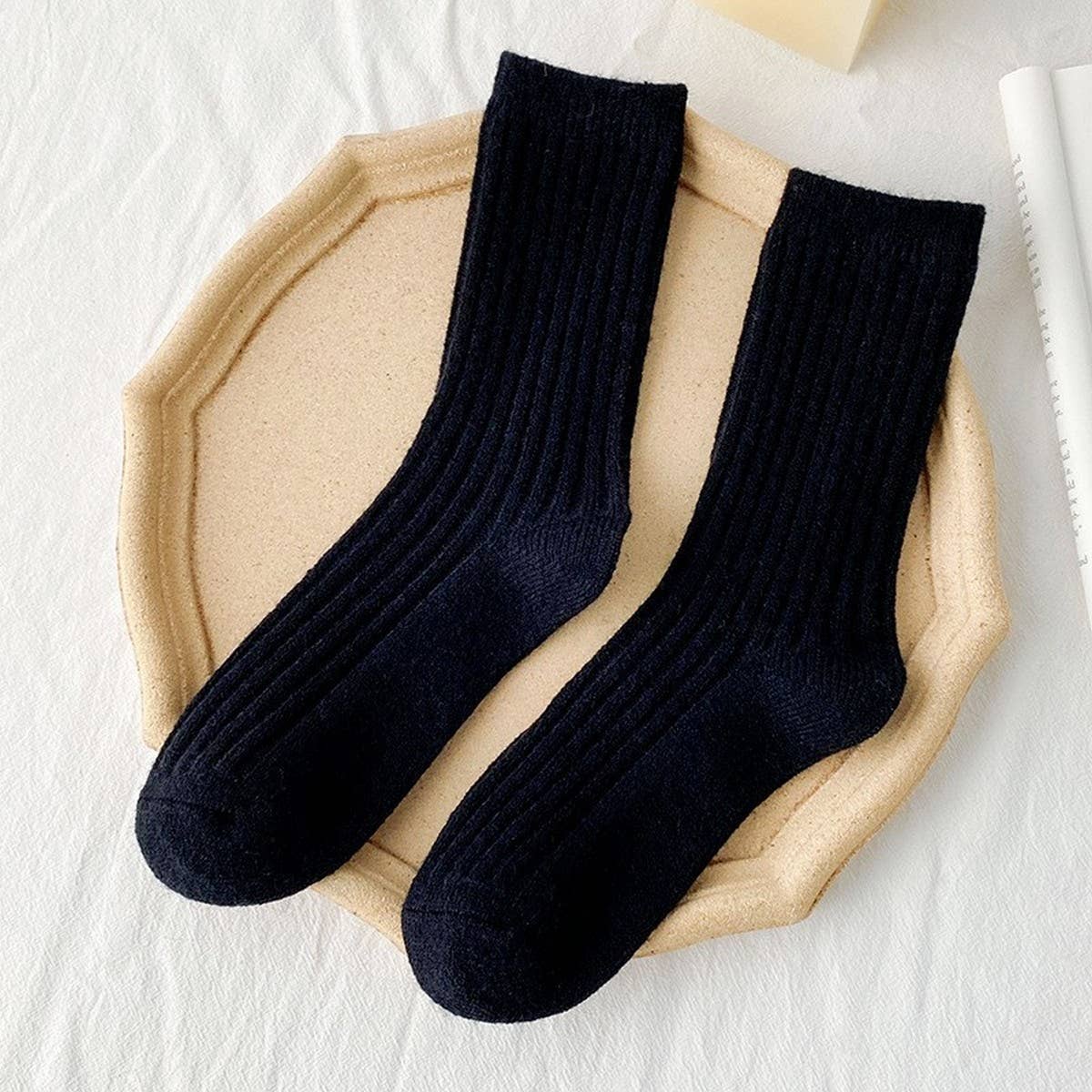 SOLID COLOR ALL-MATCH WARM STACKED SOCKS_CWMS1064