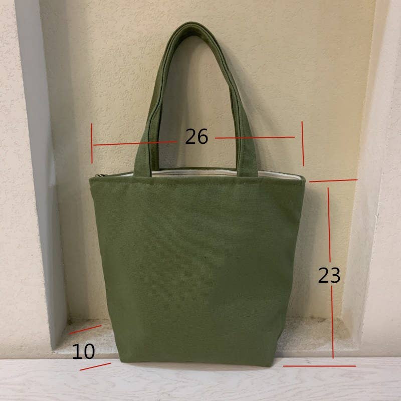 Hand-painted simple canvas lunch box bag