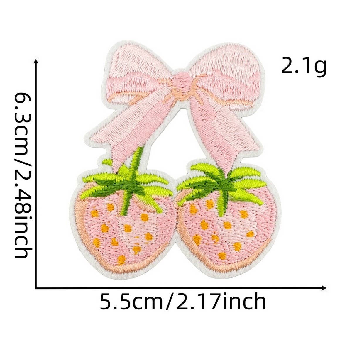 NEW PINK STRAWBERRY EMBROIDERED CLOTH PATCH