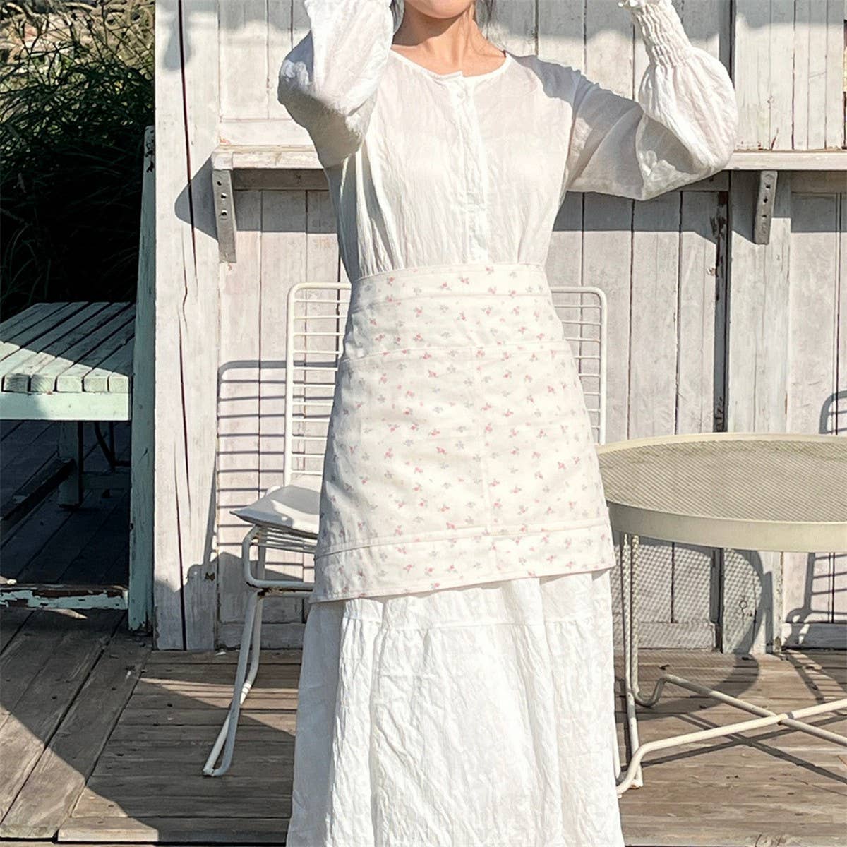 HALF-BODY FLORAL HOME CAFE WORK APRON