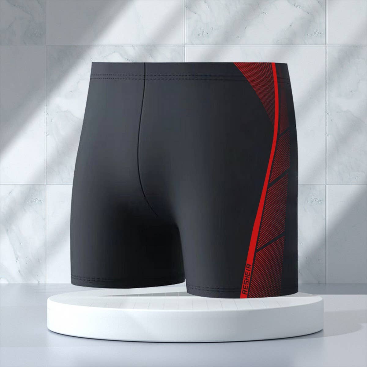 Men's High Waist Quick Dry Swim Trunks Plus Size