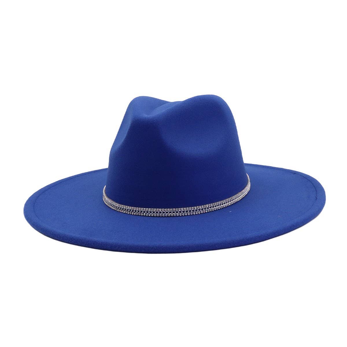 Unisex Wool Fedora Hat Ethnic Flat Brim Style_CWAH04402